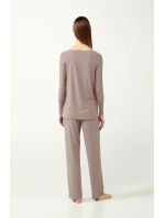 Žebrované bambusové pyžamo s rukávy model 20515825 - Vamp Žebrované bambusové pyžamo s rukávy model 20515825 - Vamp