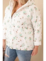 Dámská jarní bunda Plus Size s drobným květinovým vzorem mentolová