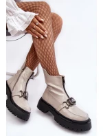 Dámské boty na zip D&A Světle šedá model 21636957 - S.Barski