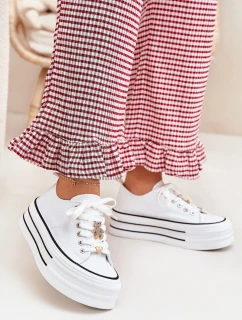 Dámské Tenisky Na Platformě Se Zlatými Bílé model 21701245 - Boto