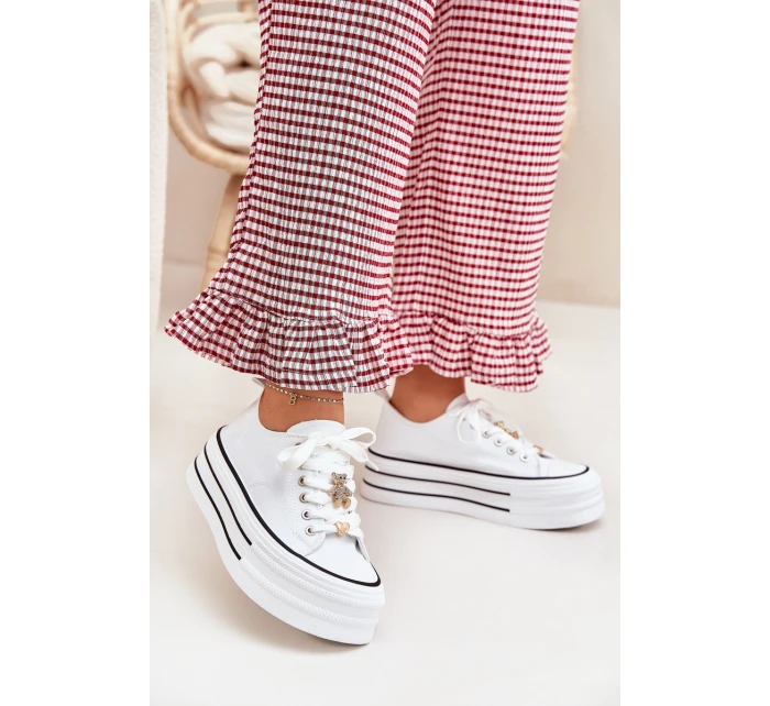 Dámské Tenisky Na Platformě Se Zlatými Doplňky Bílé Fiorina Dámské Tenisky Na Platformě Se Zlatými Doplňky Bílé Fiorina