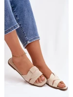 Dámské ploché sandály s Eko semišové světle béžové model 21943332 - Boto