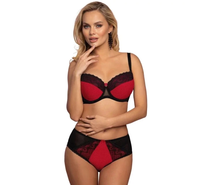 Dámská podprsenka VB-446 Tmavě červená s černou - Vena