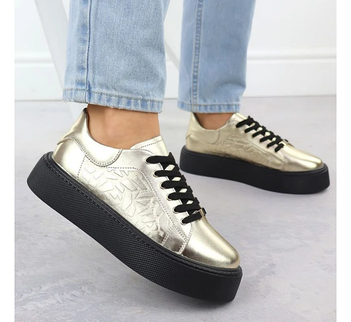 Dámské polobotky W PAW546B černo-zlaté - Filippo