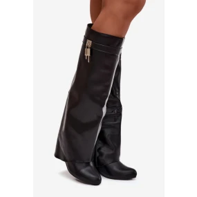 Kozačky na klínech model 217757 Step in style Kozačky na klínech model 217757 Step in style