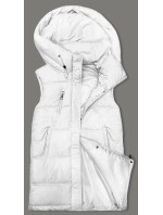 Bílá dámská vesta se stojáčkem a kapucí Miss Titi (3132)