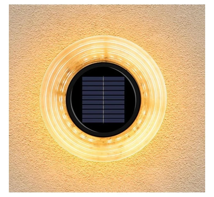 SOLÁRNÍ DISKOVÉ SVĚTLO 28 LED PRO MONTÁŽ NA ZEM NEBO NA STĚNU