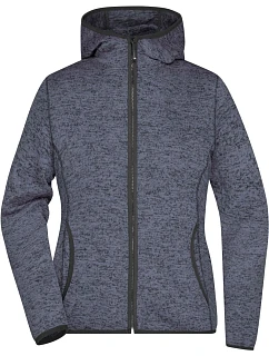 JN Dámská pletená fleecová bunda s kapucí 02.0 denim melange/black model 22487228 - Daiber