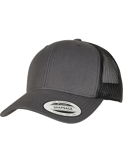 Flexfit 6606/6606T 6 panelová vintage kšiltovka "Trucker" 55.6606 charcoal/black
