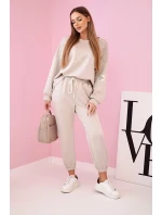 Komplet teplákové + kalhoty máslová látka béžový Komplet teplákové + kalhoty máslová látka béžový