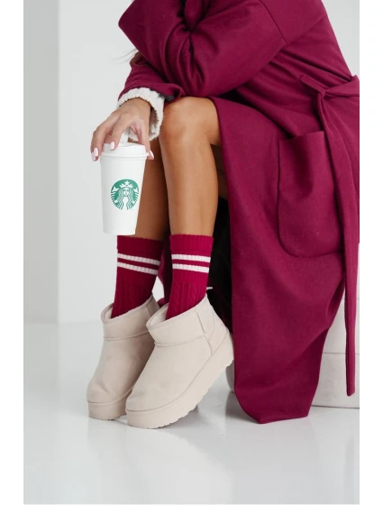 Dámské ponožky model 21679121 s pruhy bordové - Milena