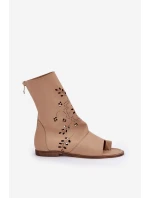 Zazoo Dámské Kožené Sandály S Na Béžové model 21682075 - Boto Zazoo Dámské Kožené Sandály S Na Béžové model 21682075 - Boto