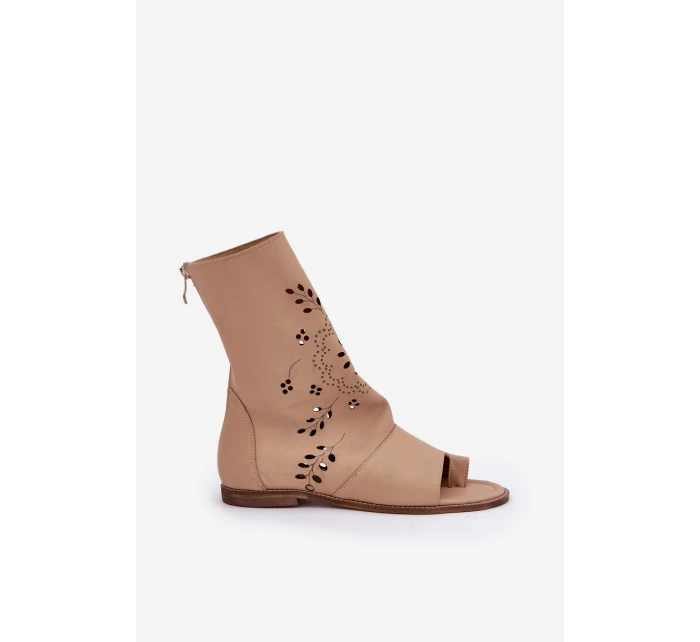 Zazoo Dámské Kožené Sandály S Na Béžové model 21682075 - Boto Zazoo Dámské Kožené Sandály S Na Béžové model 21682075 - Boto