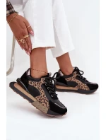 Kožené dámské tenisky na platformě Panterka model 21712452 Černé - Artiker