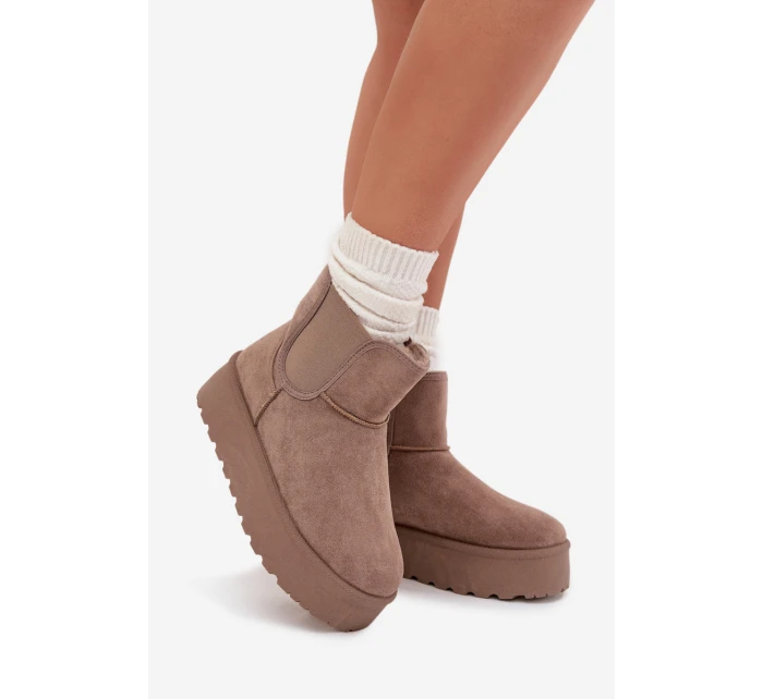 Dámské sněhule s elastickou vsadkou Kiora – khaki Dámské sněhule s elastickou vsadkou Kiora – khaki