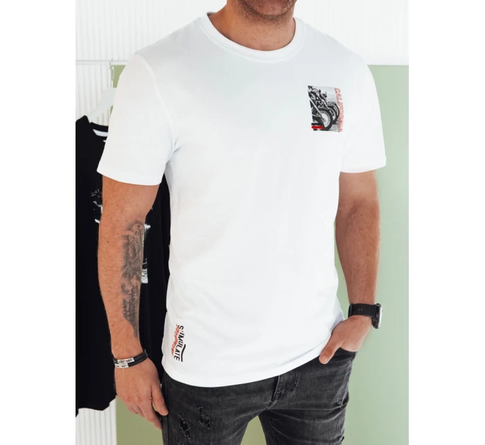 Pánské bílé tričko s potiskem FashionStreet RX5481