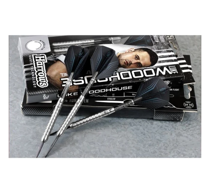 Harrows Luke Woodhouse 90% Steeltip šipky