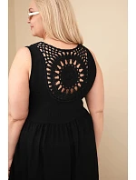 Dámské šaty Plus Size viskózové s krajkou bez rukávů černá Dámské šaty Plus Size viskózové s krajkou bez rukávů černá