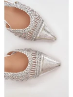 Dámské sandály s pletením na klíně stříbrné Nivorra Dámské sandály s pletením na klíně stříbrné Nivorra