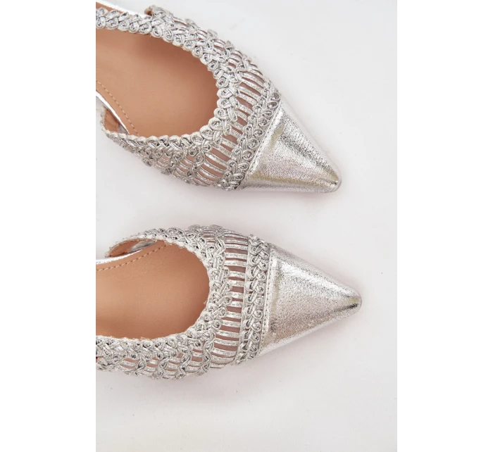 Dámské sandály s pletením na klíně stříbrné Nivorra Dámské sandály s pletením na klíně stříbrné Nivorra