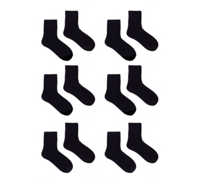 Ponožky Yoclub Plain Black 6-Pack SKA-0057C-3400-002 Black