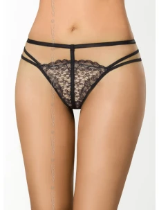 Tanga Marshmallow V-7888 černá/béžový - Axami