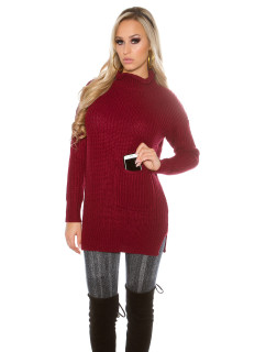 Sexy KouCla chunky knit turtleneck jumper w.Pocket