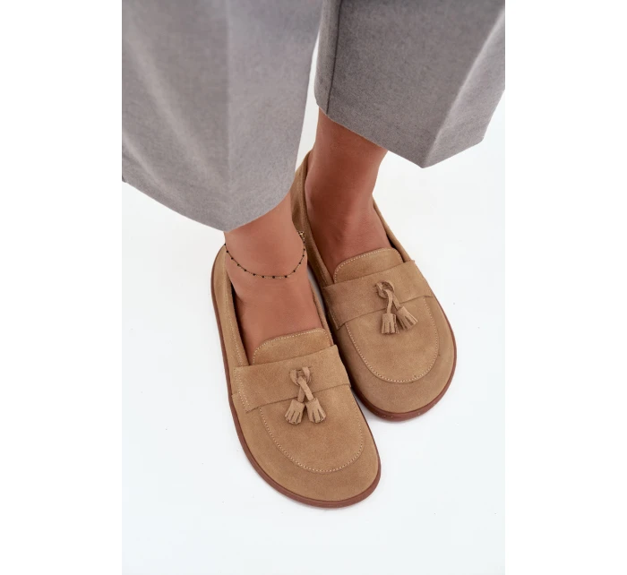 Dámské mokasíny Barefoot 322 Béžová - Zazoo Dámské mokasíny Barefoot 322 Béžová - Zazoo