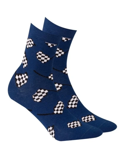 CHLAPECKÉ VZOROVANÉ PONOŽKY 2-6 LET NAVY 21-23