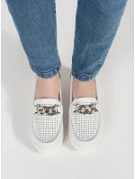 Trendy dámské bílé mokasíny platforma Trendy dámské bílé mokasíny platforma