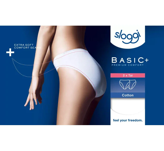 Dámské kalhotky Sloggi Basic+ Tai 2P bílé Dámské kalhotky Sloggi Basic+ Tai 2P bílé