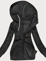 Dámská rozepínací mikina ve tvaru srdce v grafitové barvě (2315)