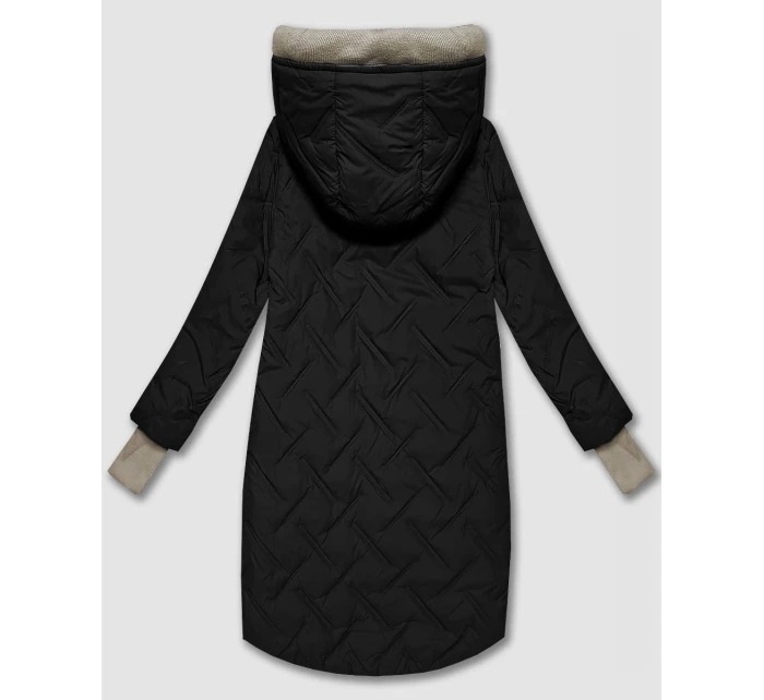 Černá dámská bunda s asymetrickou spodní částí S'West (B8555-1)