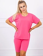 Set top+legíny fuchsiová
