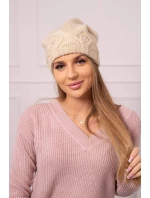 Dámská čepice světle béžová model 18752349 - K-Fashion Dámská čepice světle béžová model 18752349 - K-Fashion