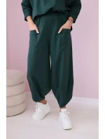 Bavlněná mikina kalhoty set tmavě zelená Bavlněná mikina kalhoty set tmavě zelená