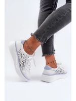 Dámské tenisky na platformě z bílé kůže model 21656159 - EVENTO Dámské tenisky na platformě z bílé kůže model 21656159 - EVENTO