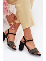 Dámské sandály na podpatku černé Almera Dámské sandály na podpatku černé Almera