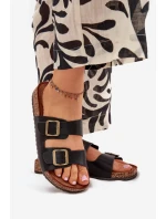 Dámské Sandály Na Platformě S Přezkami Černé model 21704326 - EVENTO Dámské Sandály Na Platformě S Přezkami Černé model 21704326 - EVENTO