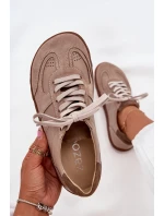 Dámské Kožené Tenisky Barefoot Zazoo N1277S2 Béžové