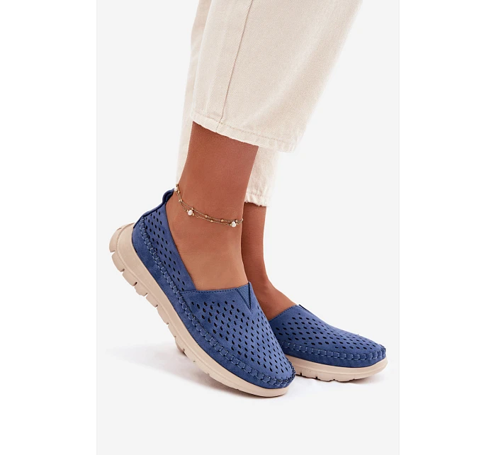 lehké dámské mokasiny  modré model 22067154 - SERGIO LEONE