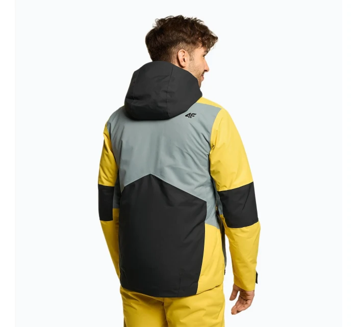 Pánská lyžařská bunda H4Z22 žluto-černá - 4F Pánská lyžařská bunda H4Z22 žluto-černá - 4F