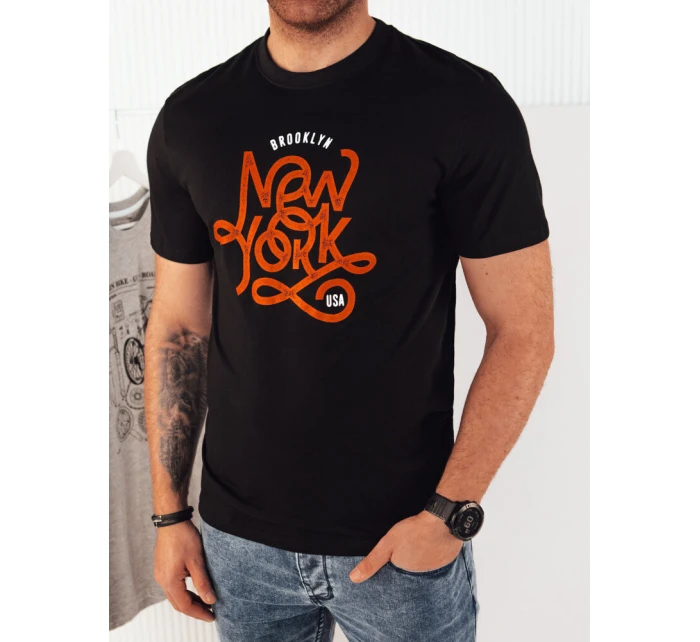 Pánské tričko s potiskem černé FashionStreet RX5368