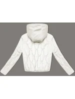 Krátká zimní bunda v barvě ecru s ozdobnou kapucí model 21248199 - S'WEST