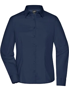 JN 641 Popelínová business halenka s dlouhým rukávem model 22487486 navy - Daiber