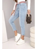 Dámské džíny s vysokým pasem a model 21924561 modré - K-Fashion