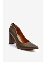 Kůže na vysokém podpatku Laura Messi 2624/227 tmavě zelené