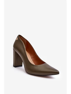 Kůže na vysokém podpatku Laura Messi 2624/227 tmavě zelené