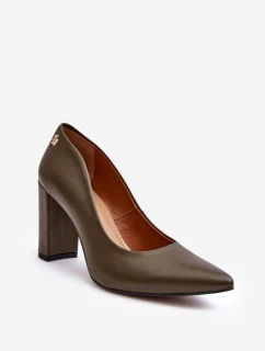 Kůže na vysokém podpatku Laura Messi 2624/227 tmavě zelené