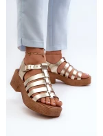 Zazoo 40410 Dámské kožené sandály Zlaté